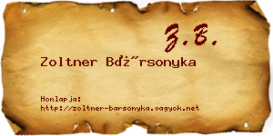 Zoltner Bársonyka névjegykártya